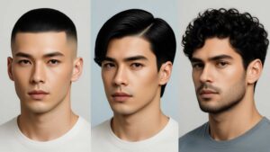 men hairstyle for heart face shape